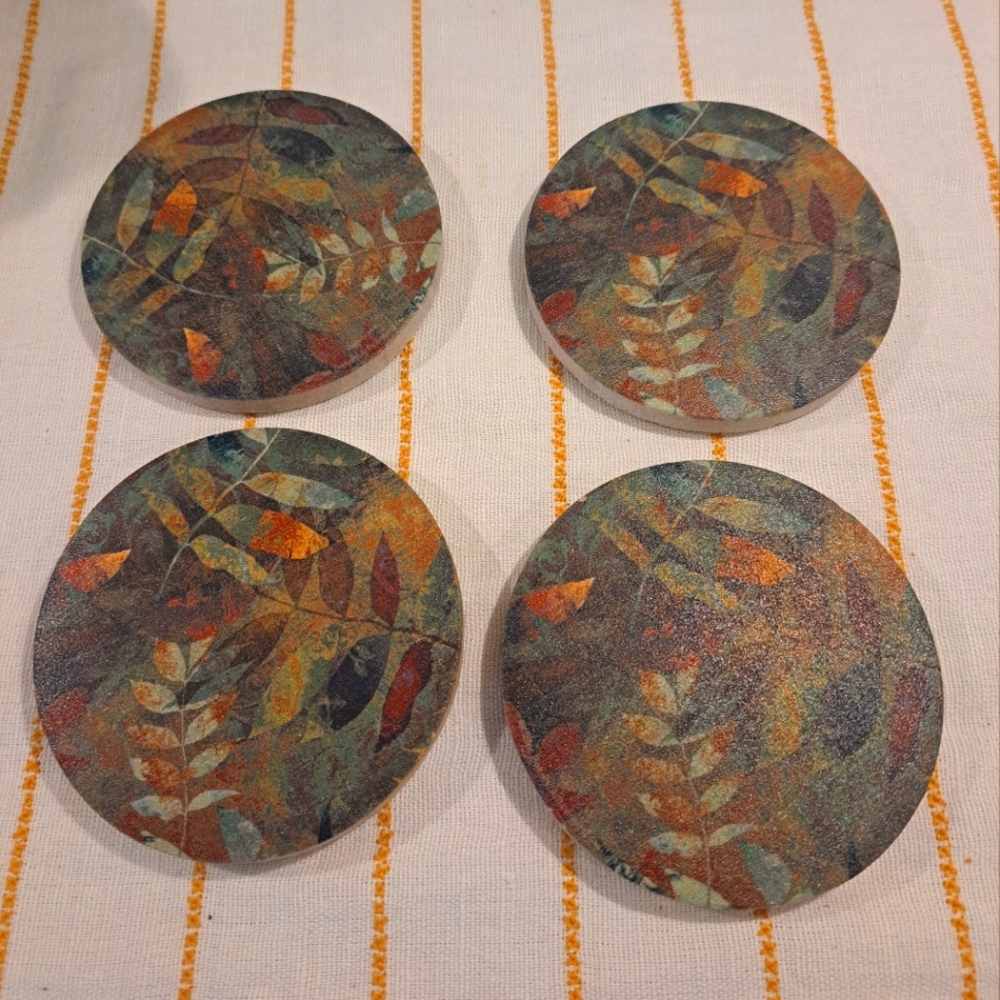 Thirstystone Drink Coasters, All Natural Stone with Non-Slip Cork Backing